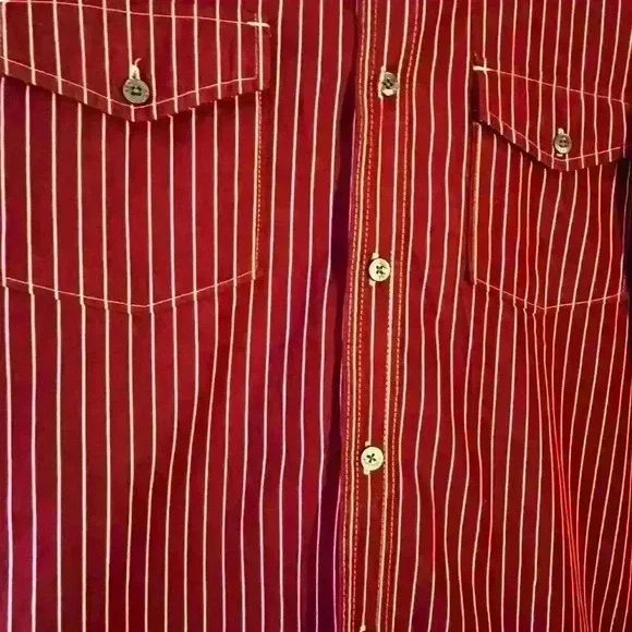 Men’s American Eagle Outfitters Red Striped Button Up Shirt 100% Cotton Size XL - Picture 8 of 9